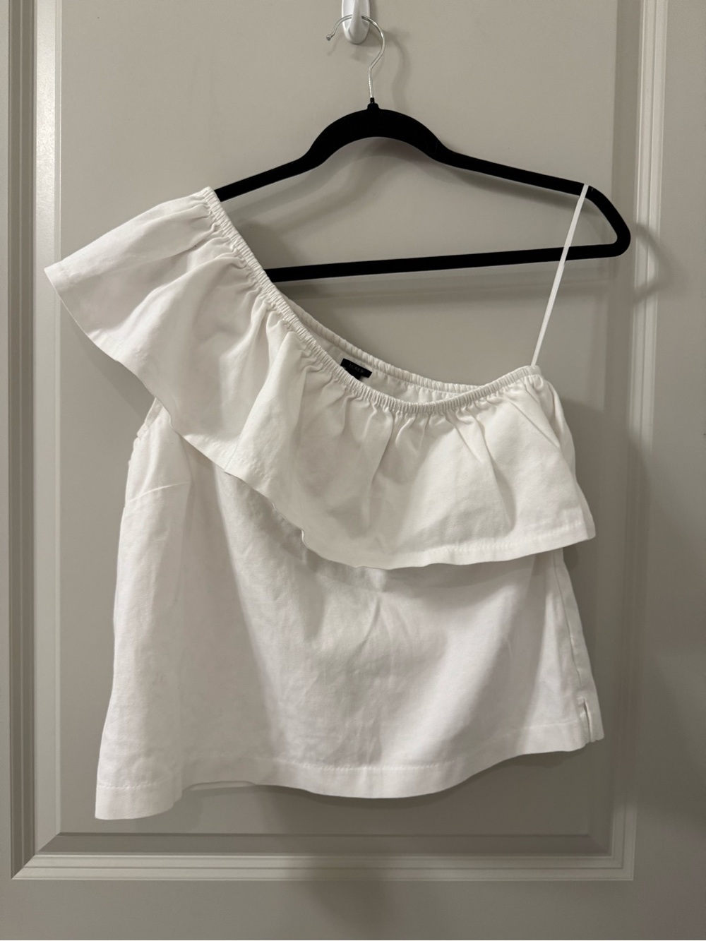 J.Crew White Off Shoulder Ruffle Sleeve Top Cotton Women’s Medium Boho Style